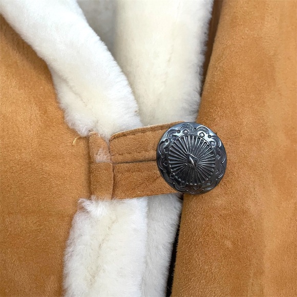 Vintage Overland Sheepskin Longline Coat Genuine Shearling Boho Western Winter - Picture 6 of 15